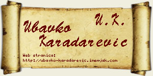 Ubavko Karadarević vizit kartica